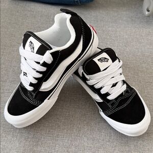 Vans Knu Skool Kids Black and White Sneakers